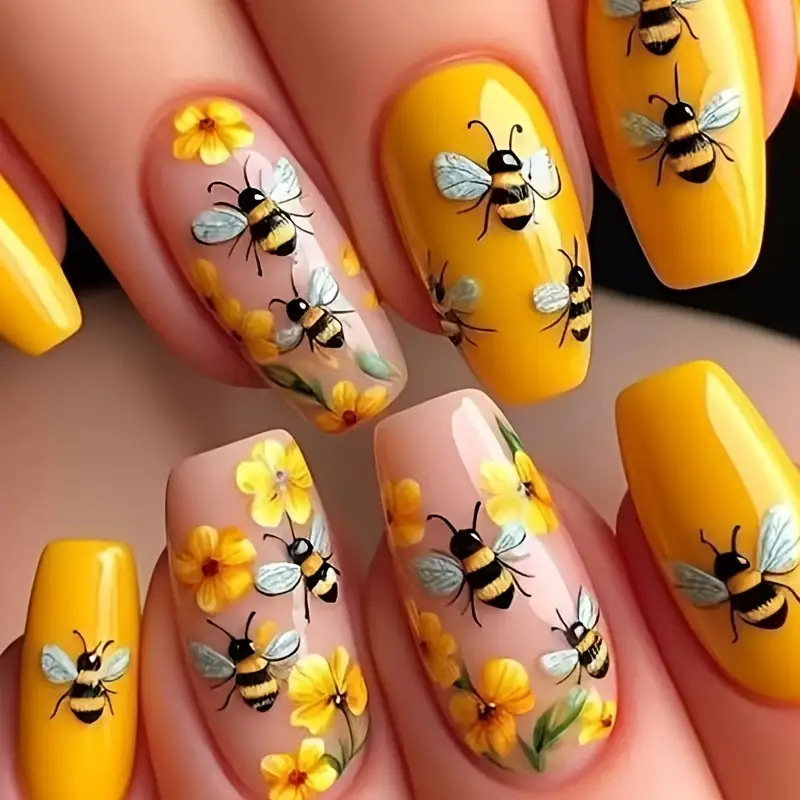 Nail Extension Tips - 24pcs/set Medium long fake nails for