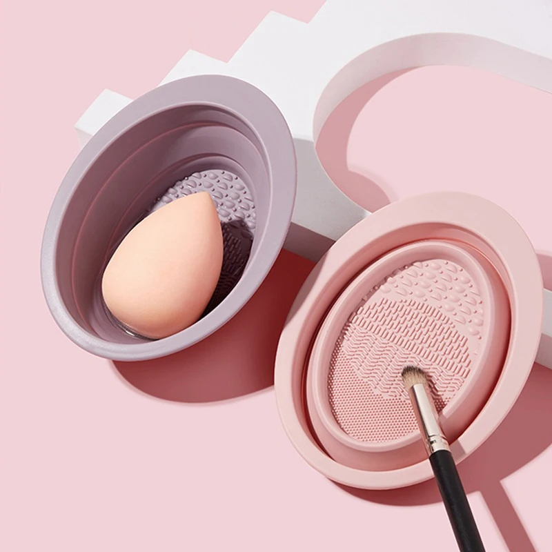 Beauty Makeup Korean - Silicone Makeup Brush Cleaning Bowl Beauty
