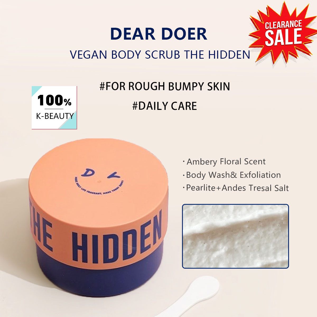 Beauty Makeup Korean - [ClearanceSale] DearDoer Vegan Body Scrub The