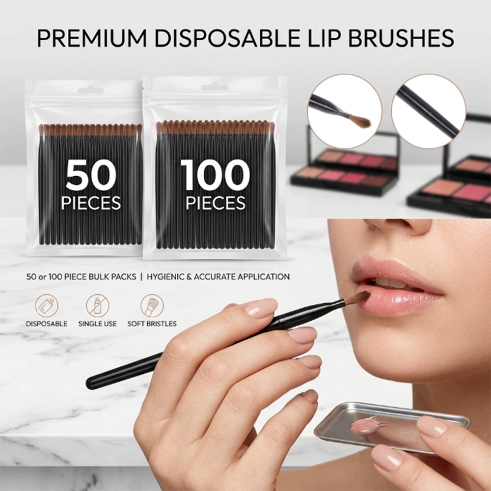 Beauty Makeup Salon - 50/100pcs Disposable Lip Brush Set Lipstick