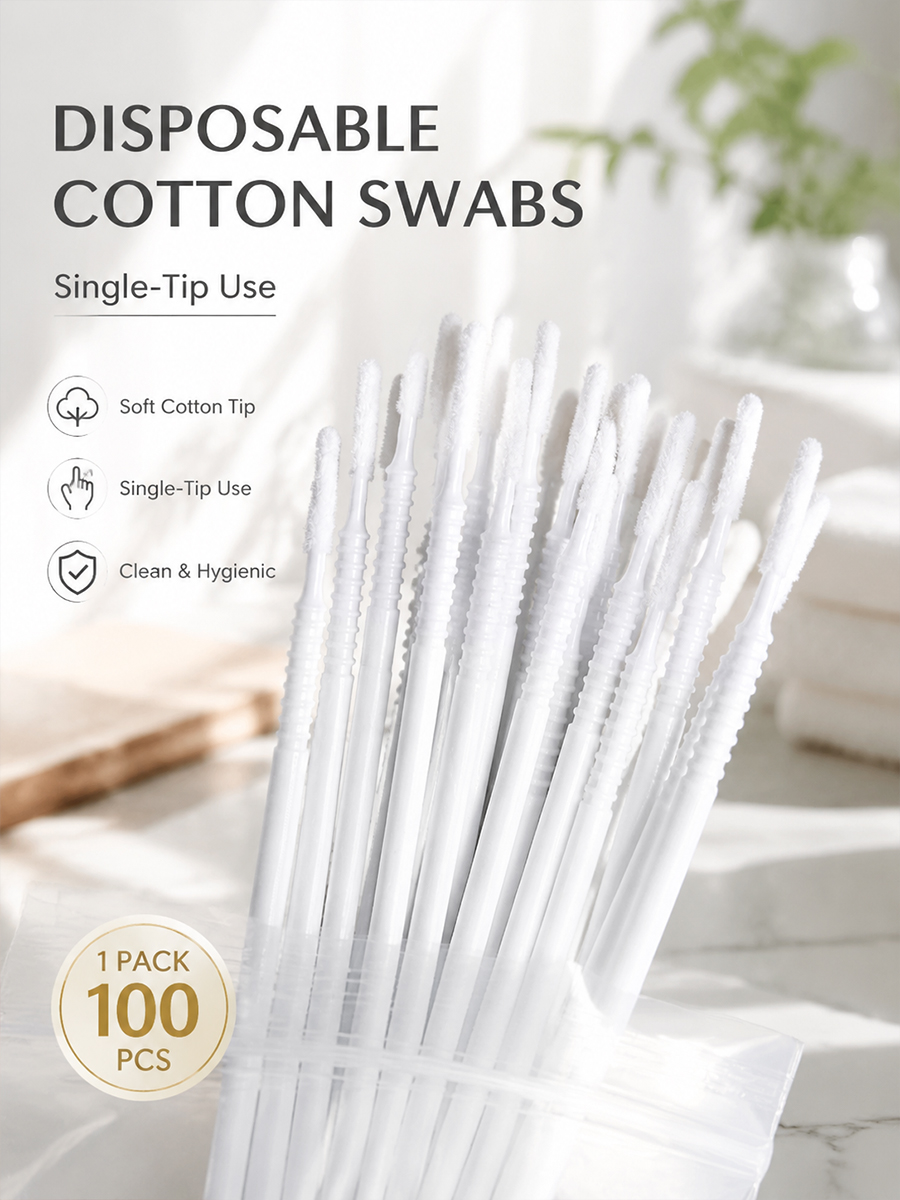 Beauty Makeup Salon - Disposable Long Cotton Swabs Eyelash Extensions