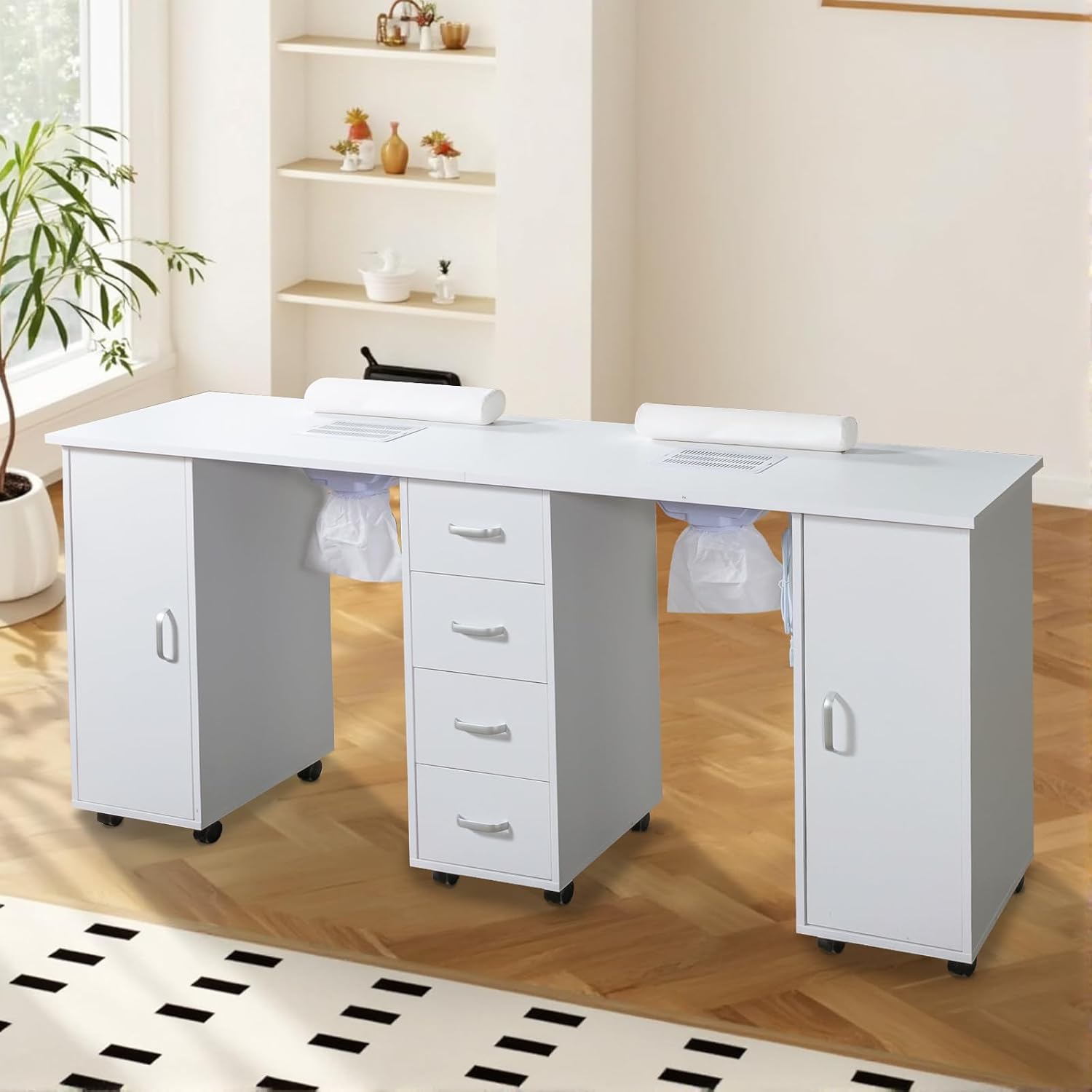 X Beauty Makeup - Double Manicure Table Nail Table for