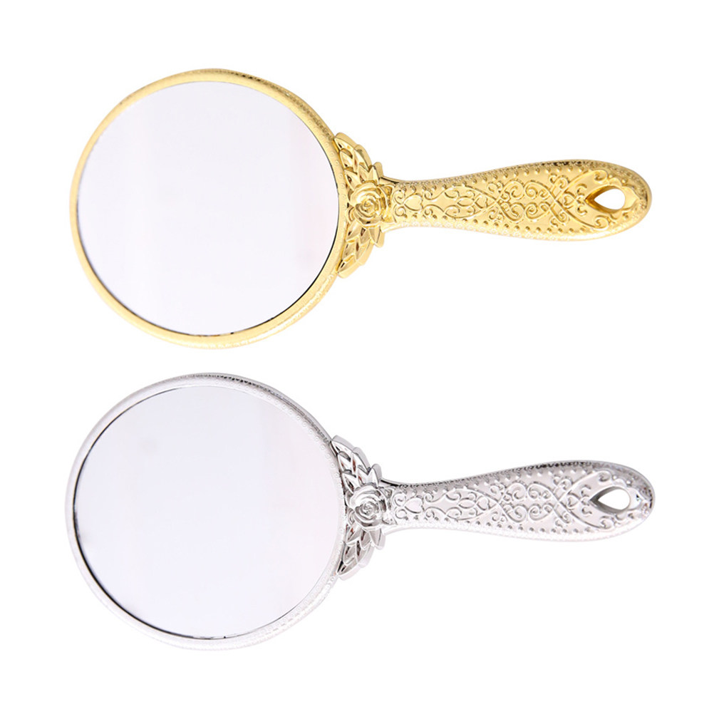 Beauty Makeup Design - 2Pcs Vintage Round Handheld Makeup Mirror