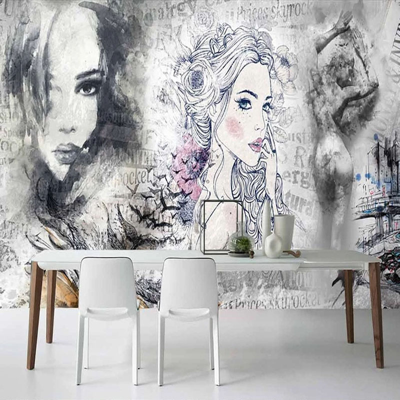 Beauty Makeup Wallpaper - Custom 3D Mural Retro Fashion Beauty