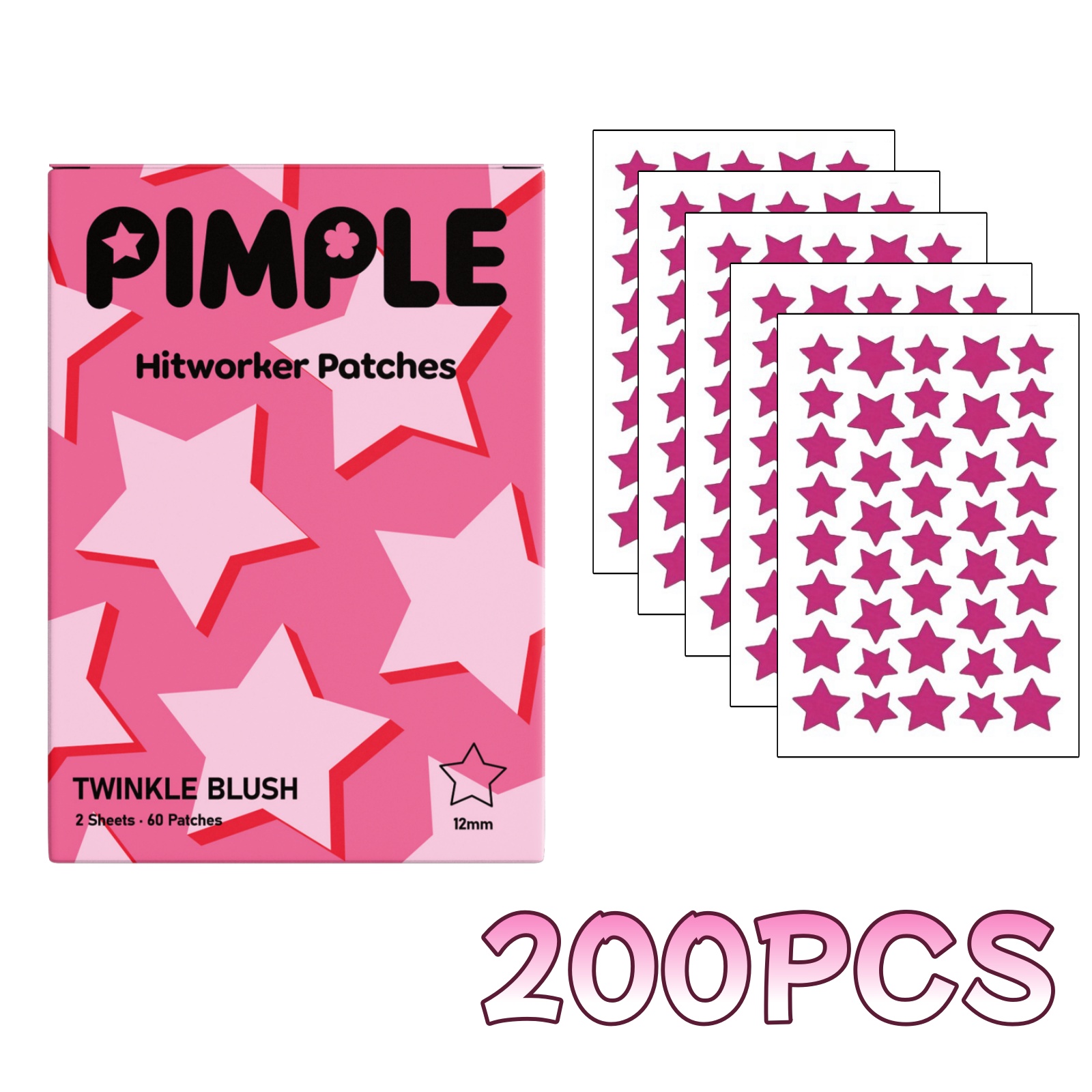Anti-Aging Face Cream - 200PCS Rose Red Star-shaped Invisible Breathable
