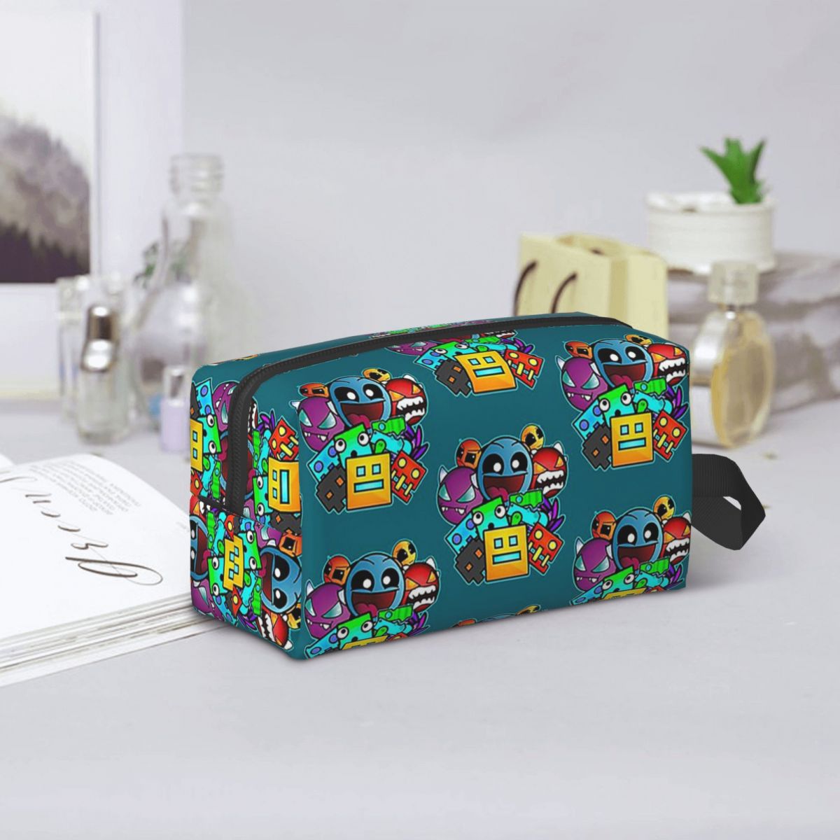 Makeup Beauty Makeup Game - Video Game Geometry Dash Makeup Bag