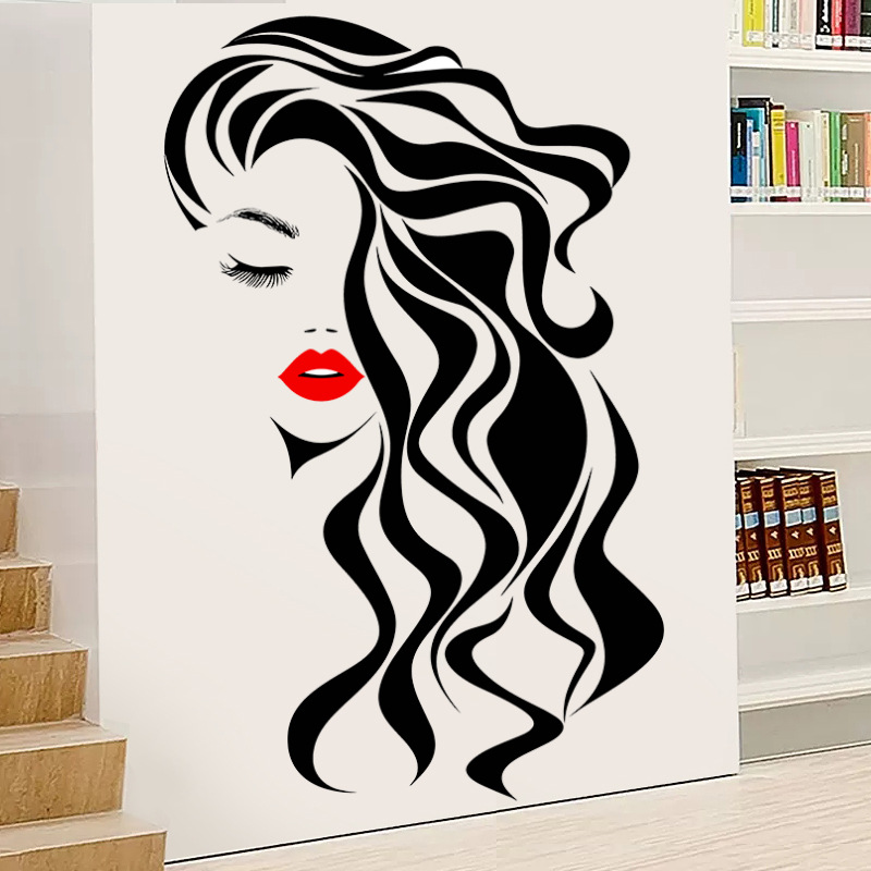 Beauty Makeup Wallpaper - Fashion Female Face Wall Sticker Beauty