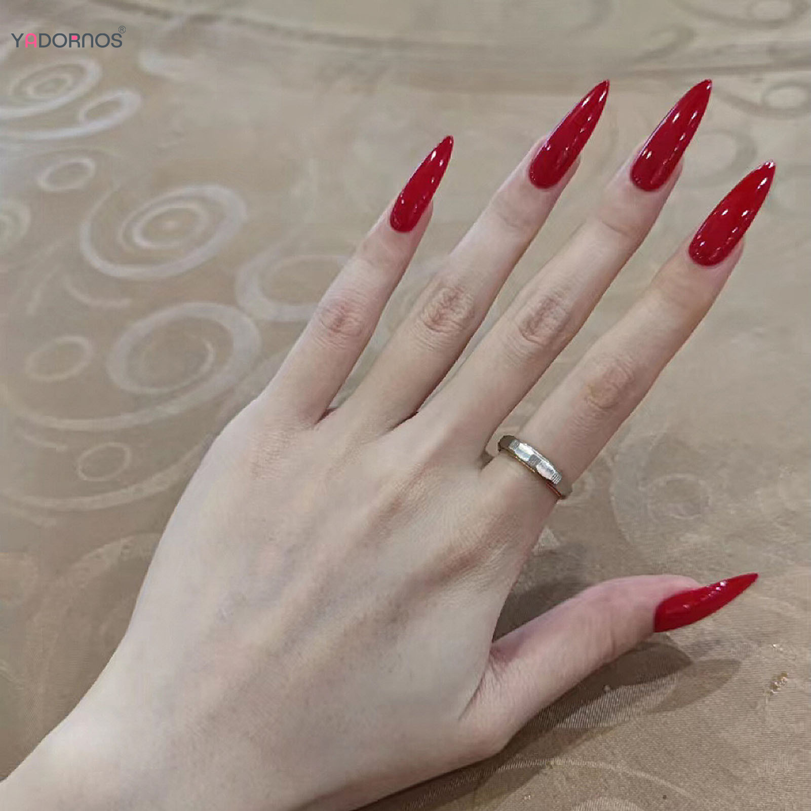 Nail Extension Tips - Long Stiletto Fake Nails Chinese Red