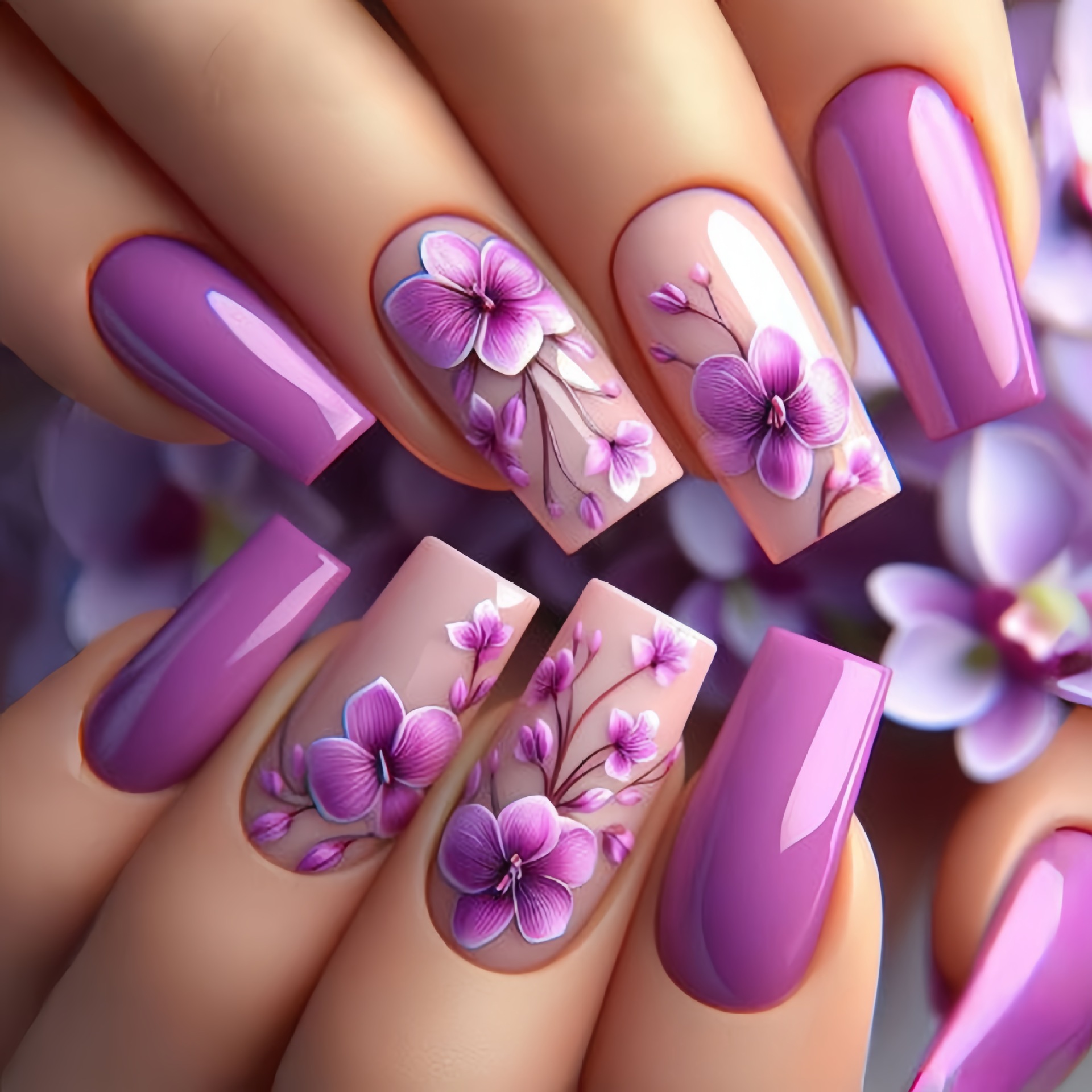 24pcs/set Medium long fake nai - Nail Extension Tips 评论和价格