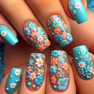 24pcs/set Medium long fake nai - Nail Extension Tips 评论和价格