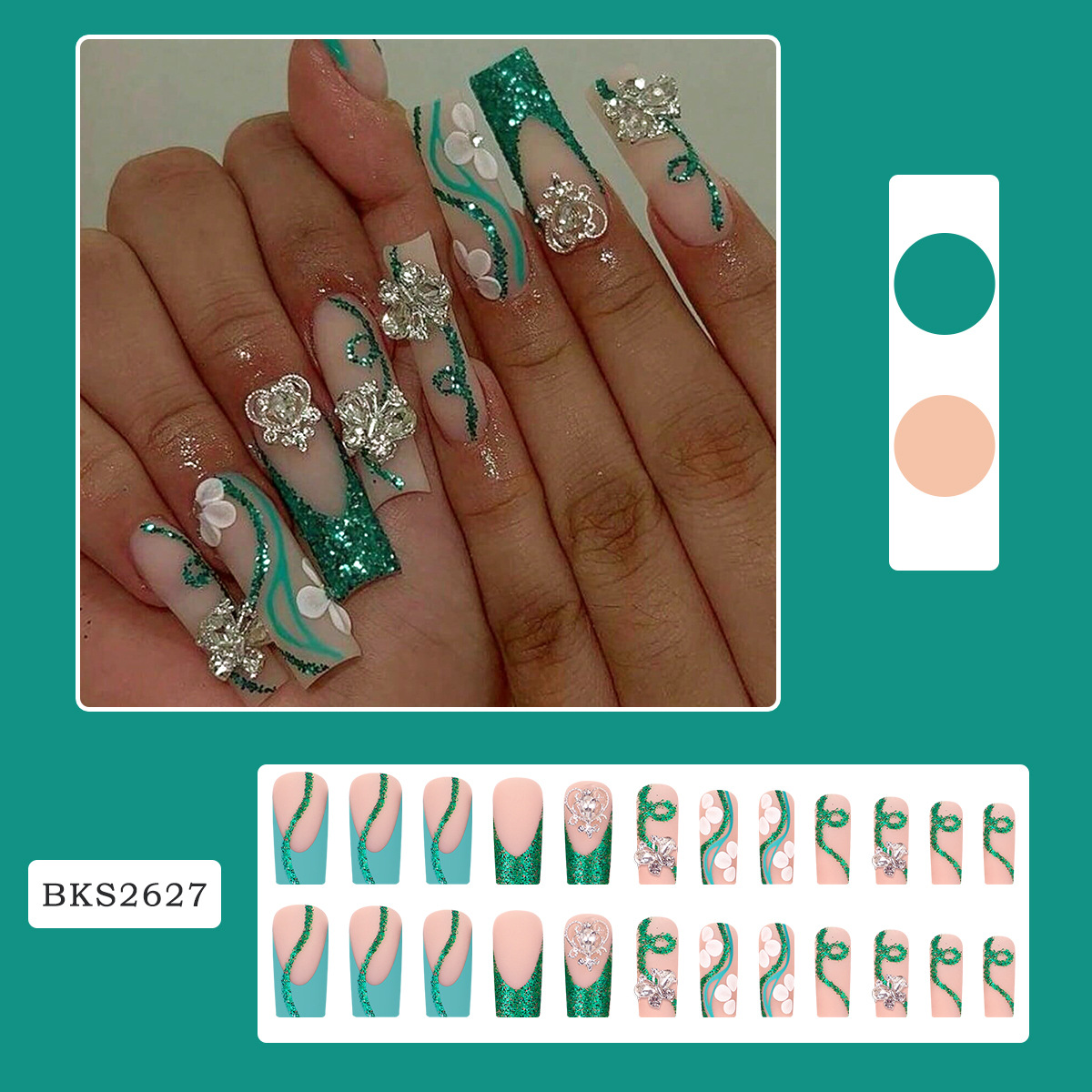 Long Coffin Press on Nails Bal - Nail Extension Tips 评论和价格