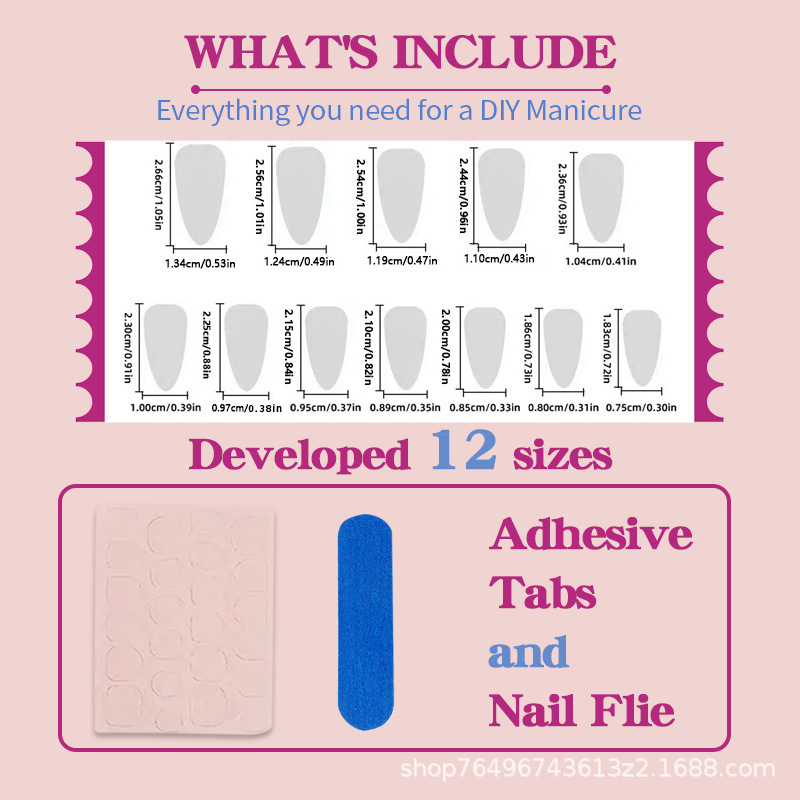 24Pcs Long Almond Press‑On Nai - Nail Extension Tips 评论和价格