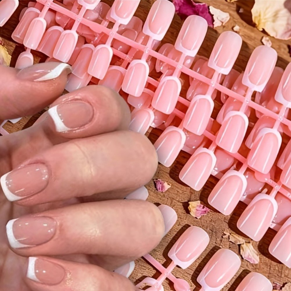 120PCS Short Square French Tip - Nail Extension Tips 评论和价格