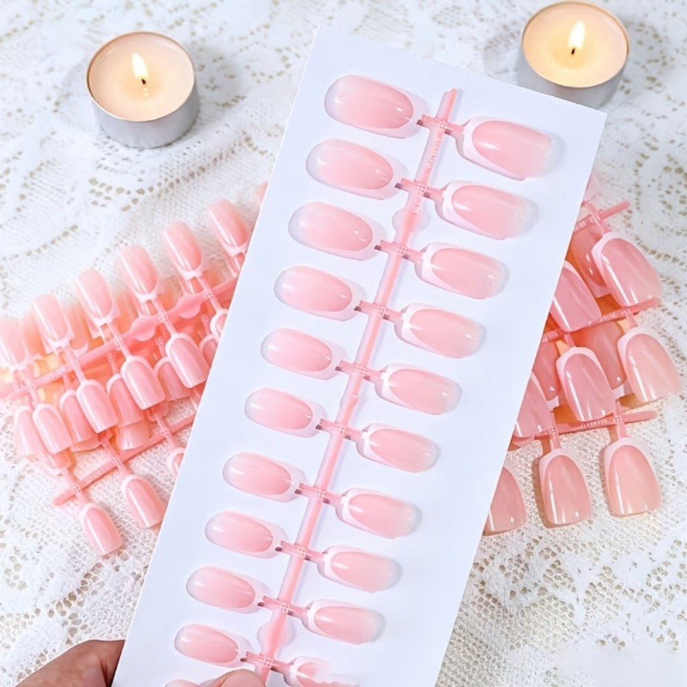 120PCS Short Square French Tip - Nail Extension Tips 评论和价格