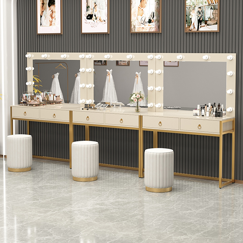 Dresser with lamp mirror integ - Beauty Makeup Bridal 评论和价格