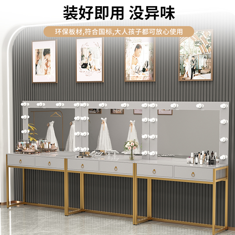Dresser with lamp mirror integ - Beauty Makeup Bridal 评论和价格