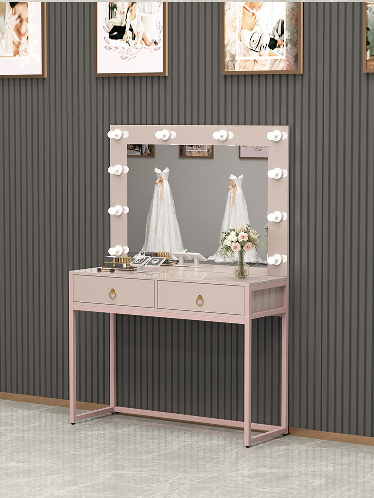 Dresser with lamp mirror integ - Beauty Makeup Bridal 评论和价格