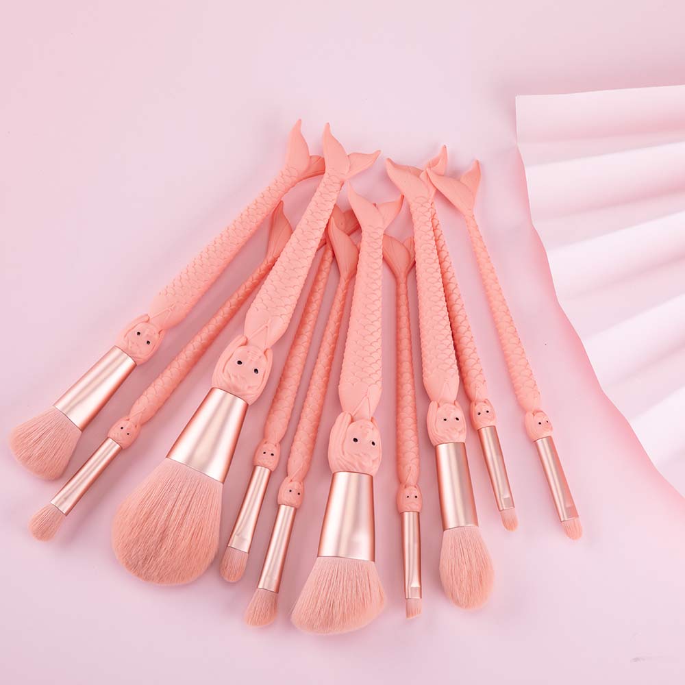 10 Pcs New Mermaid Makeup Brus - Beauty Full Makeup 评论和价格