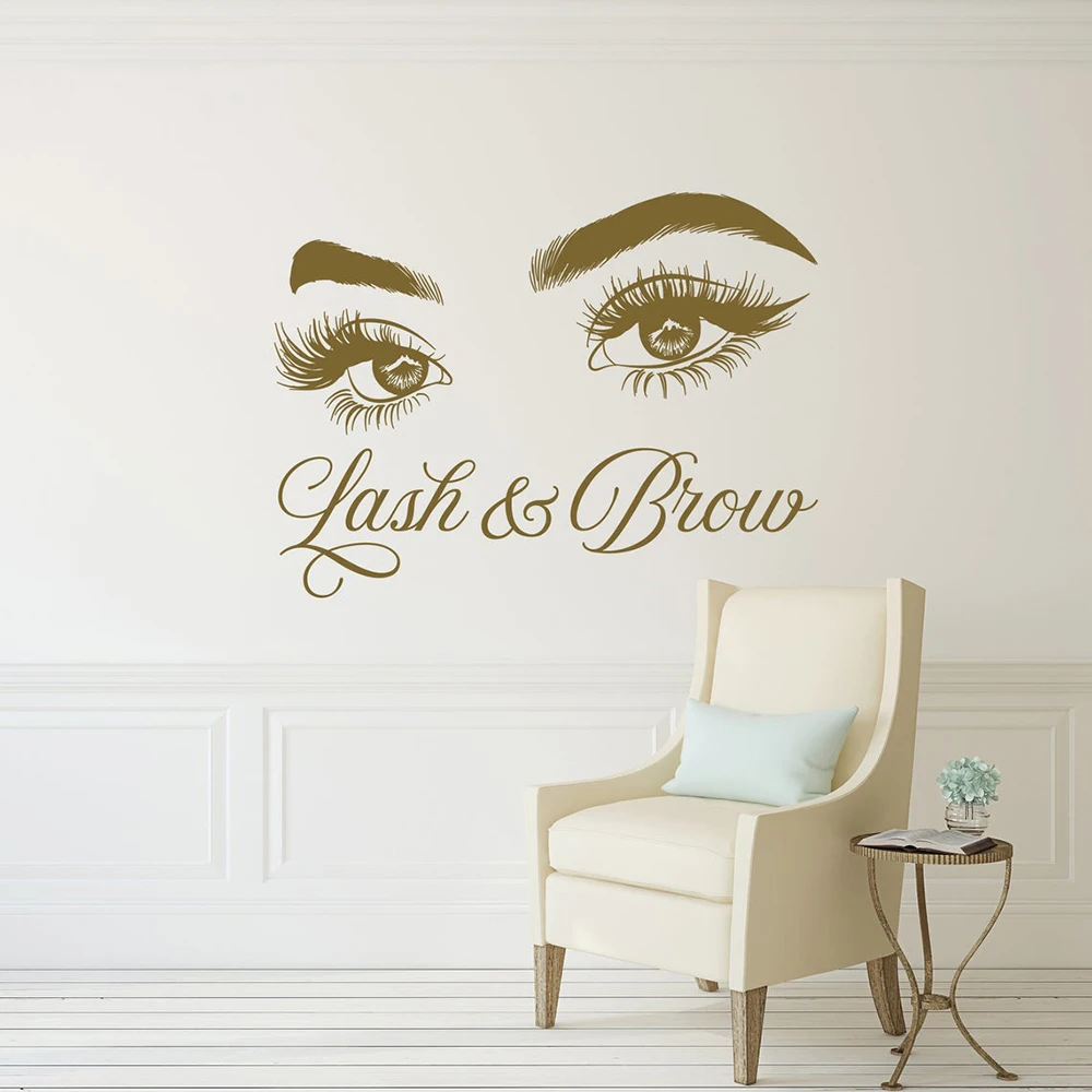 Lash & Brow Wall Decal Eyelash - Beauty Makeup Wallpaper 评论和价格