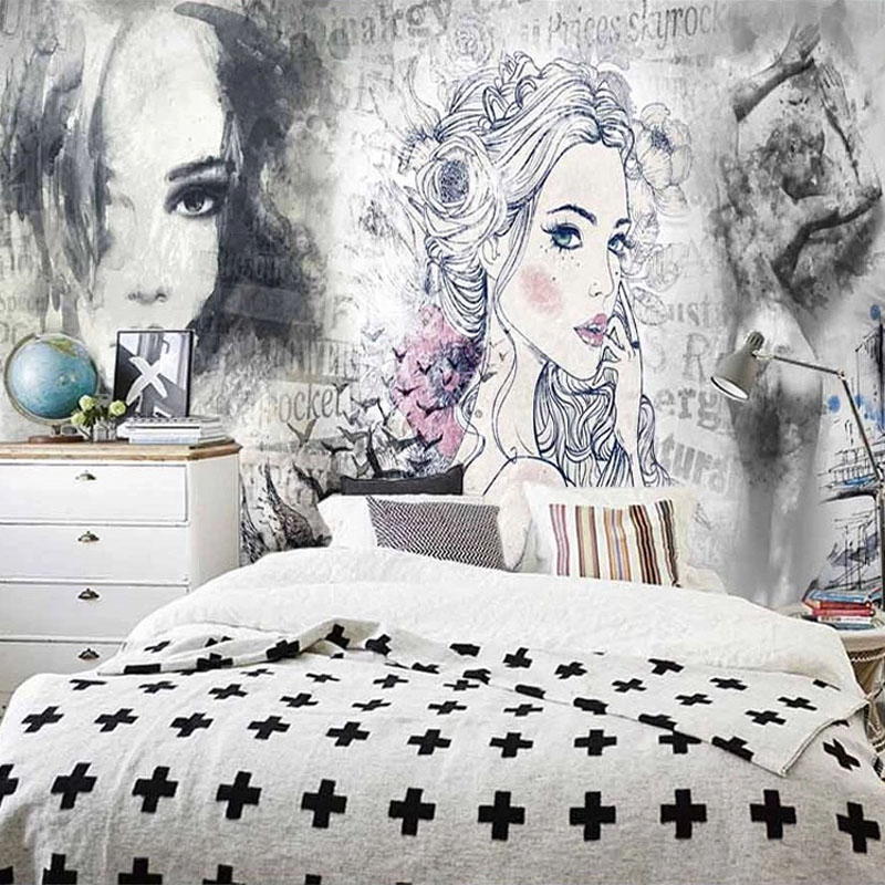 Custom 3D Mural Retro Fashion  - Beauty Makeup Wallpaper 评论和价格