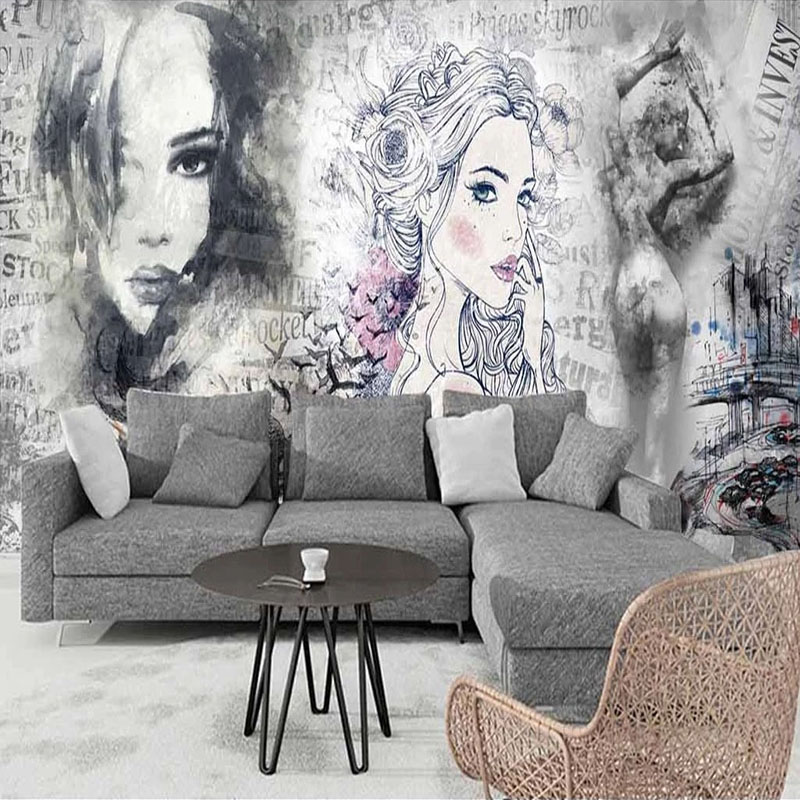 Custom 3D Mural Retro Fashion  - Beauty Makeup Wallpaper 评论和价格