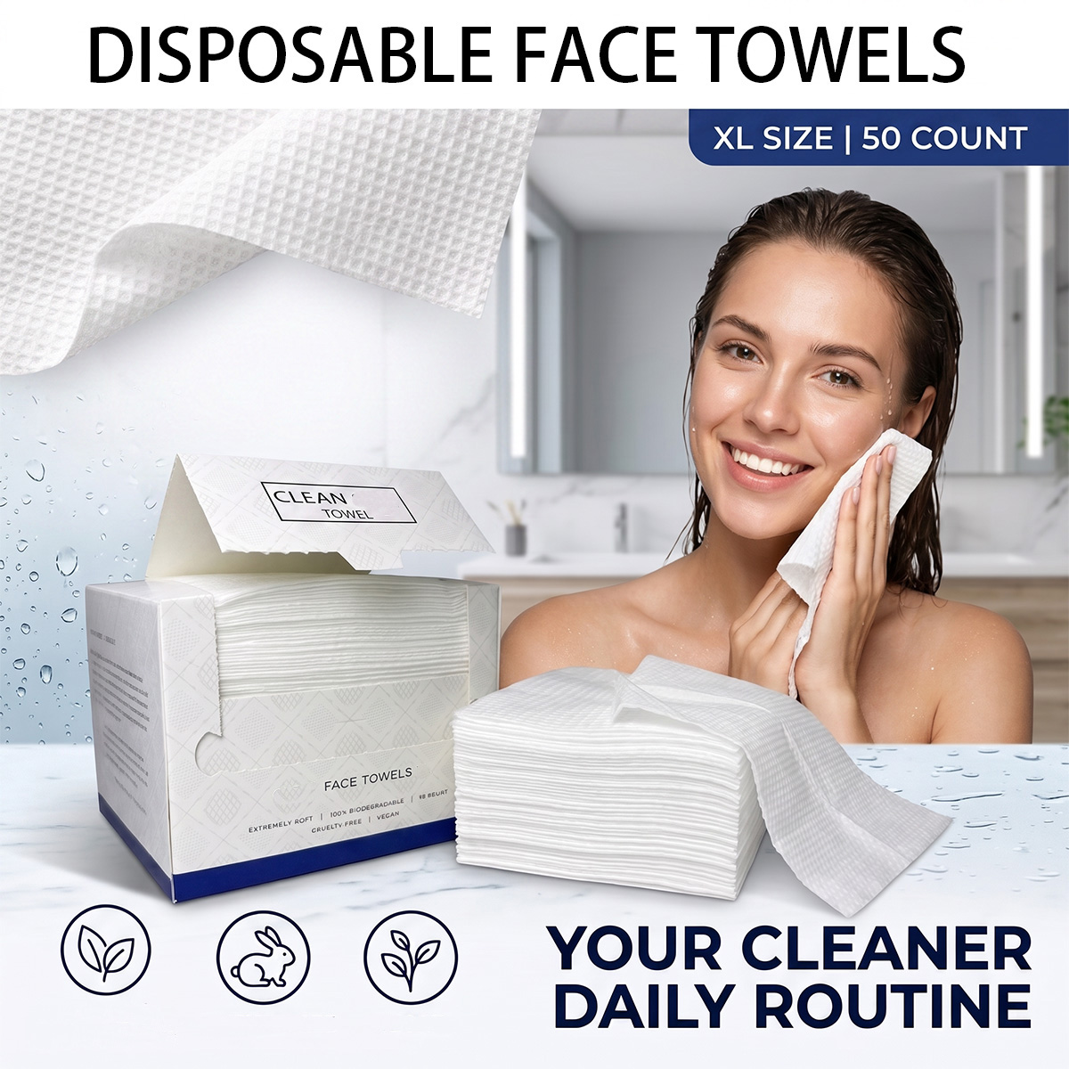 50Pcs/Box Disposable Face Towe - Beauty Makeup Salon 评论和价格
