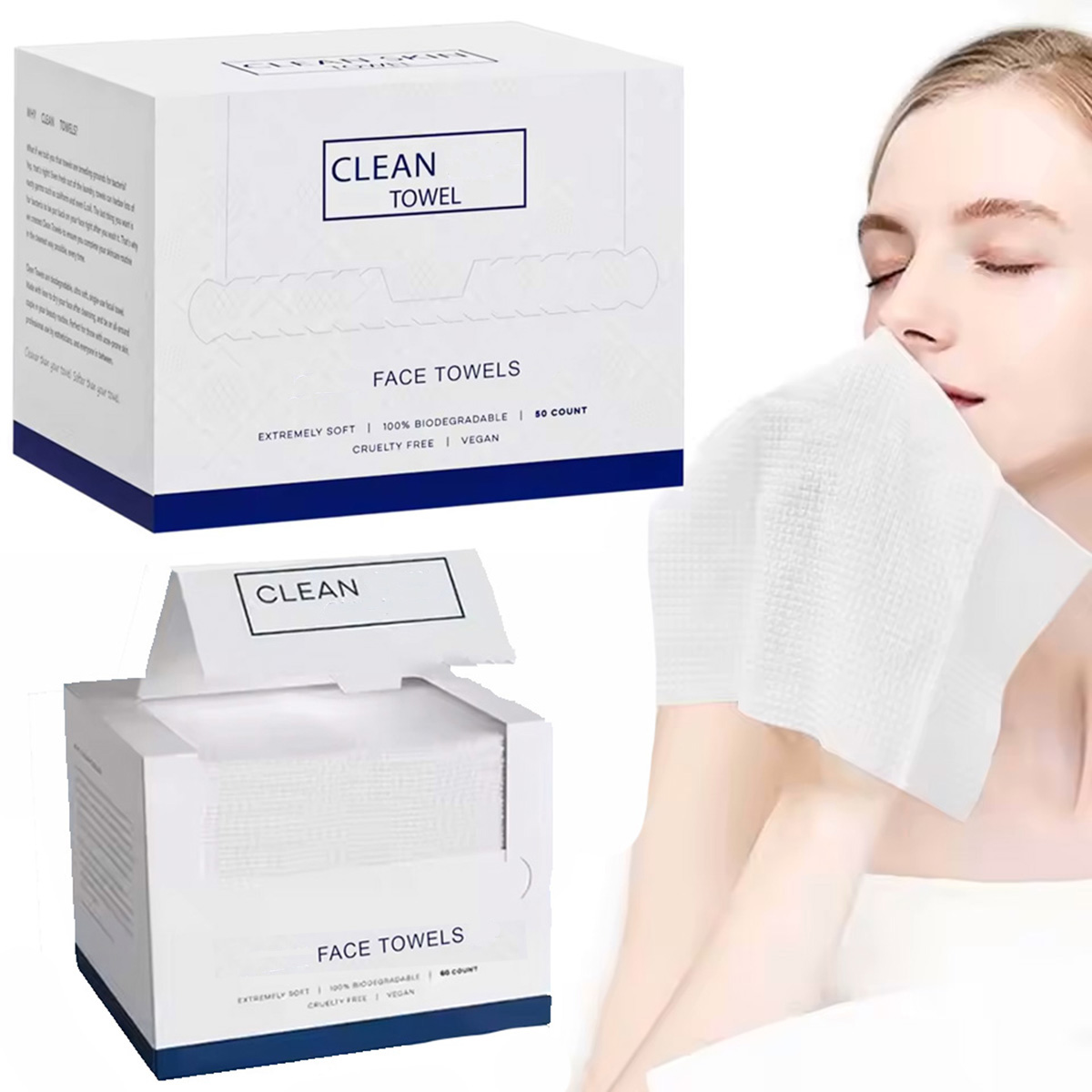 50Pcs/Box Disposable Face Towe - Beauty Makeup Salon 评论和价格