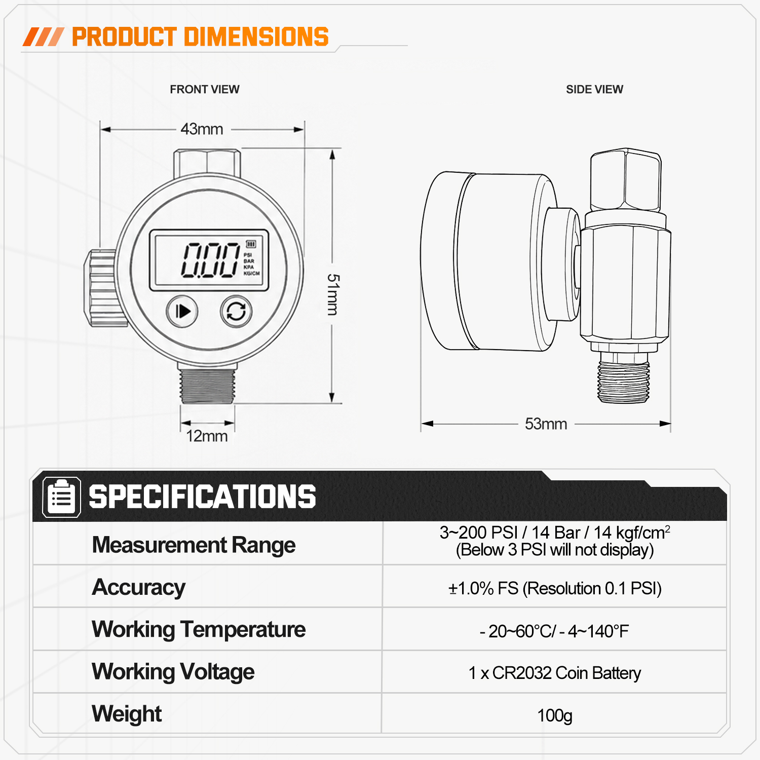 PORPHIS PDG-01 Digital Pressur - Setting Spray 评论和价格