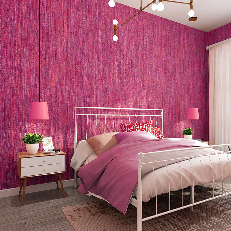 Japanese 3D Linen Striped Wall - Beauty Makeup Wallpaper 评论和价格