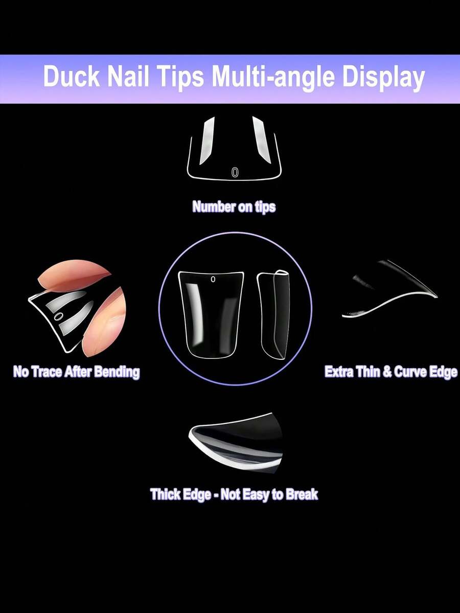 120pcs Clear Duck Nail Tips Ac - Nail Extension Tips 评论和价格