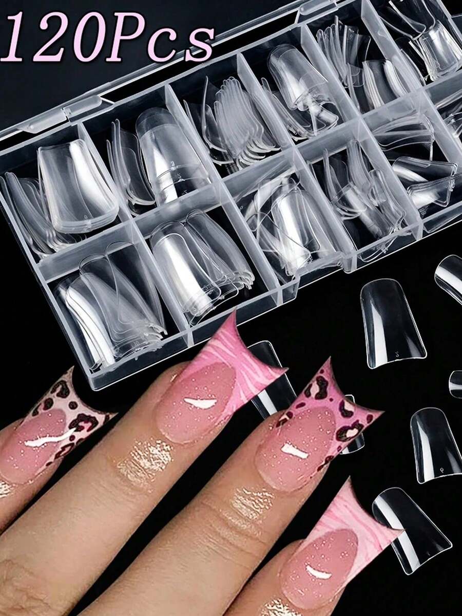 120pcs Clear Duck Nail Tips Ac - Nail Extension Tips 评论和价格