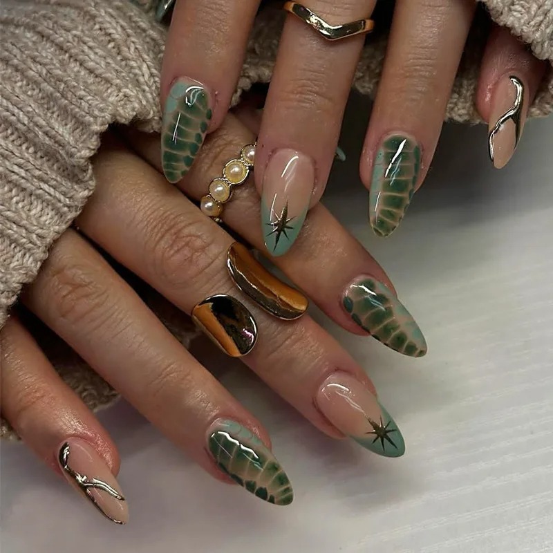 24pcs Halloween Dark Scrub Fak - Nail Extension Tips 评论和价格