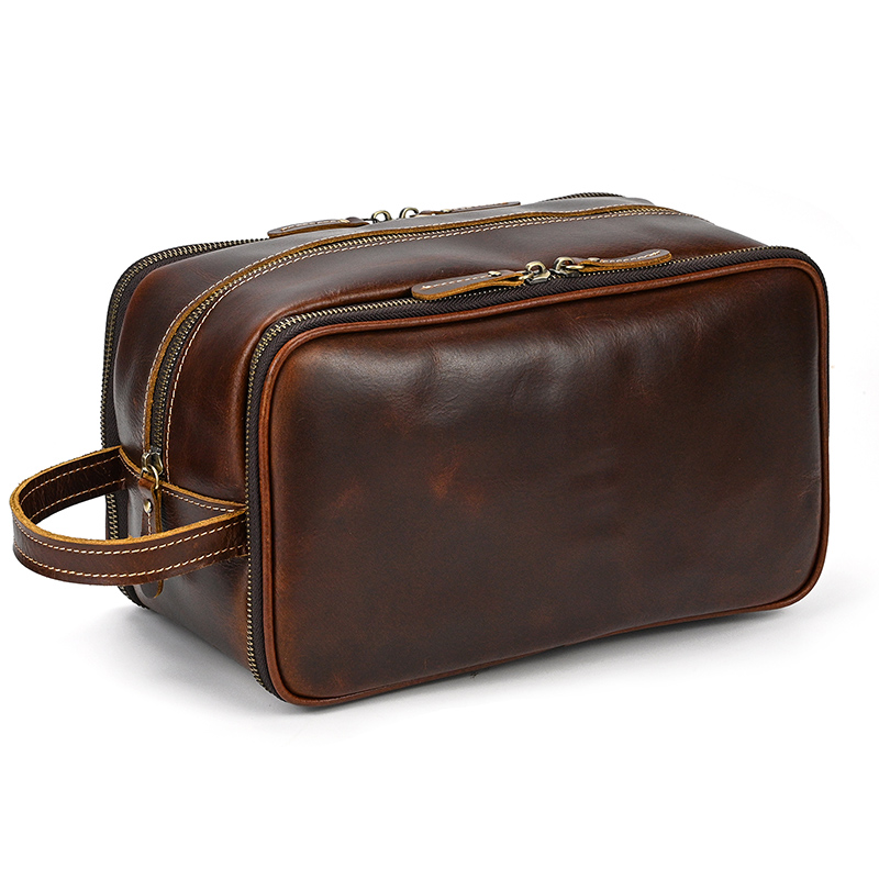 Cowhide Toiletry Bag Men Leath - Beauty Makeup Supply 评论和价格