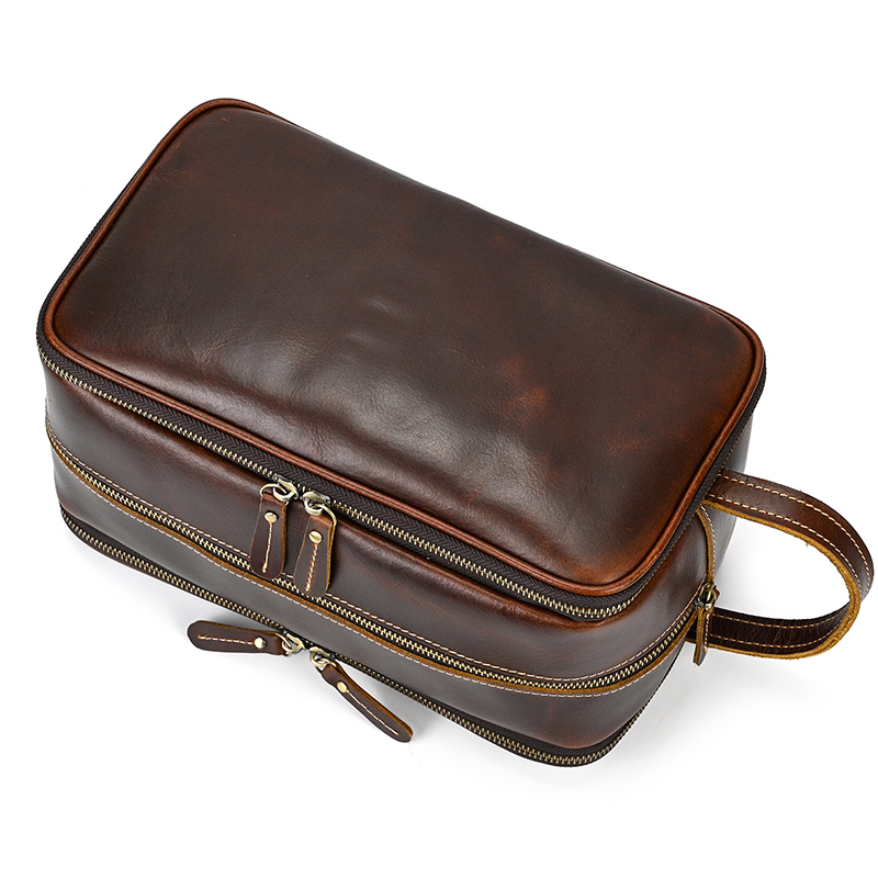 Cowhide Toiletry Bag Men Leath - Beauty Makeup Supply 评论和价格