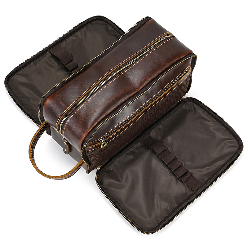 Cowhide Toiletry Bag Men Leath - Beauty Makeup Supply 评论和价格