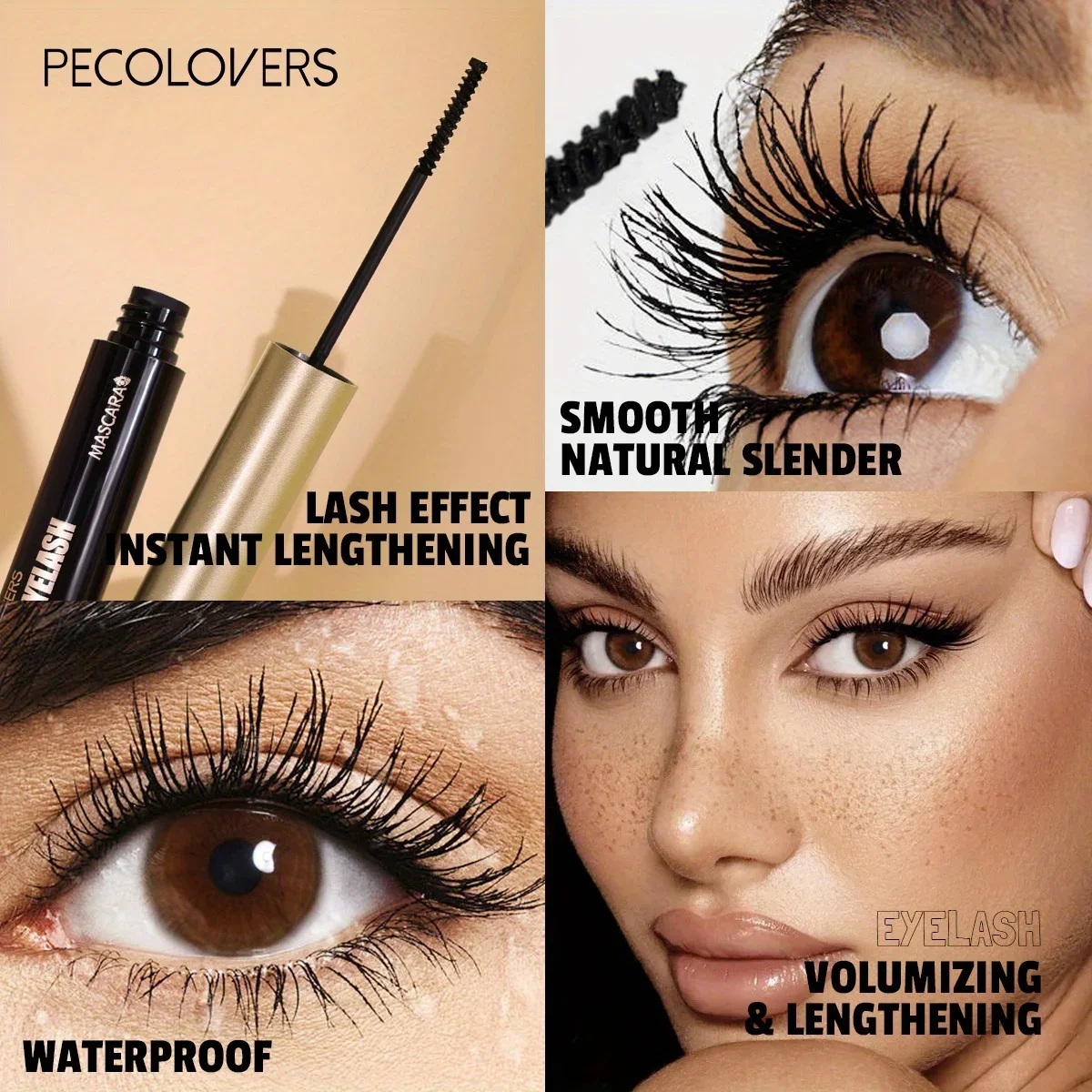2PCS Fast Drying 3D Black Masc - Beauty Makeup Korean 评论和价格